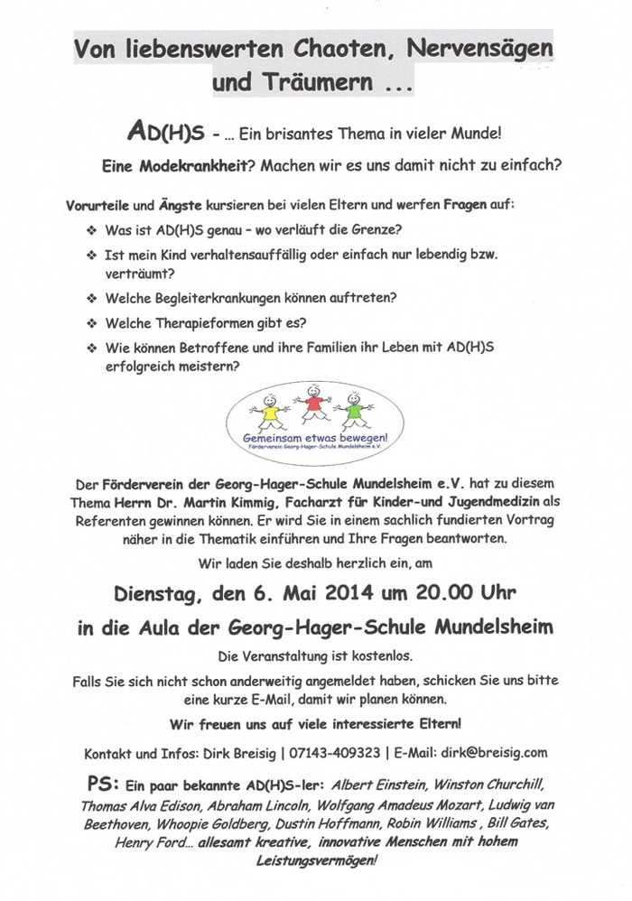 Einladung ADHS 06.05.2014